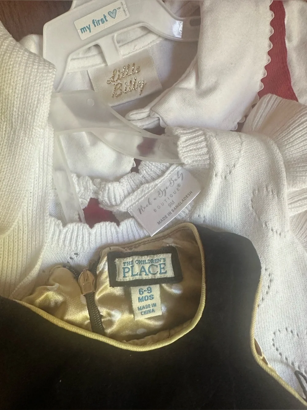 The Children's Place Dress, Velvet Dress & Red Hat, White Romper & Headband 9mos